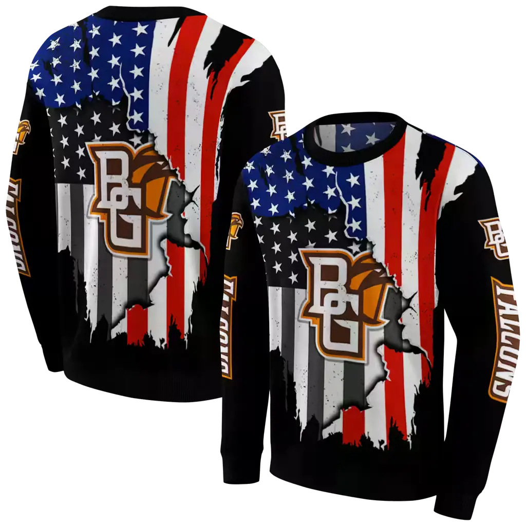 bowling green falcons american pride black hoodie premium grade bowling green falcons american pride black hoodie premium grade