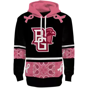 bowling green falcons awareness ribbon black pink hoodie best selling