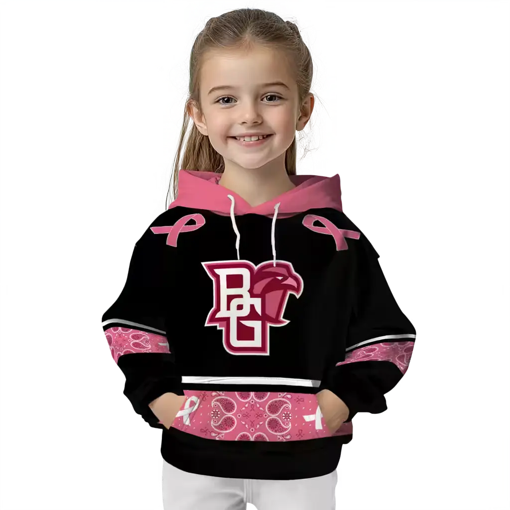 bowling green falcons awareness ribbon black pink hoodie top rated bowling green falcons awareness ribbon black pink hoodie top rated