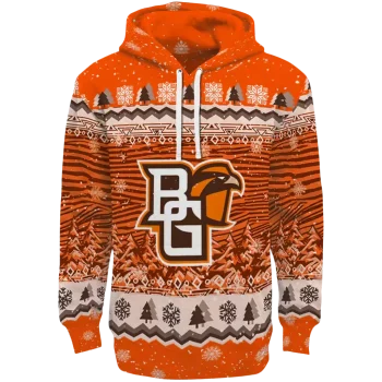 bowling green falcons christmas trees orange hoodie best selling
