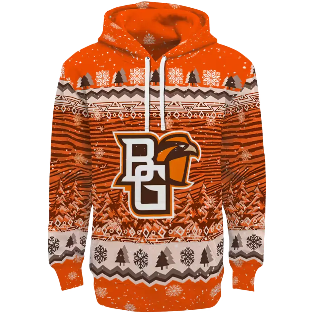 bowling green falcons christmas trees orange hoodie best selling bowling green falcons christmas trees orange hoodie best selling