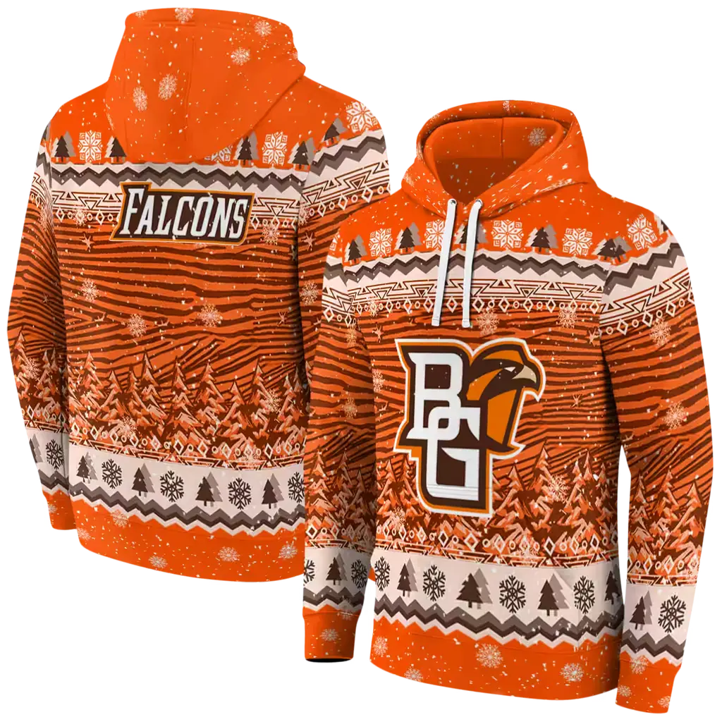 bowling green falcons christmas trees orange hoodie fashion forward bowling green falcons christmas trees orange hoodie fashion forward