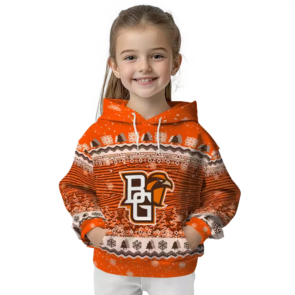 bowling green falcons christmas trees orange hoodie top rated bowling green falcons christmas trees orange hoodie top rated