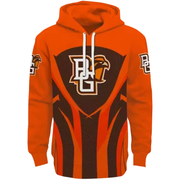 bowling green falcons concentric lines orange black hoodie best selling