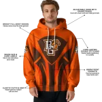 bowling green falcons concentric lines orange black hoodie best selling