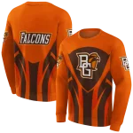 bowling green falcons concentric lines orange black hoodie best selling