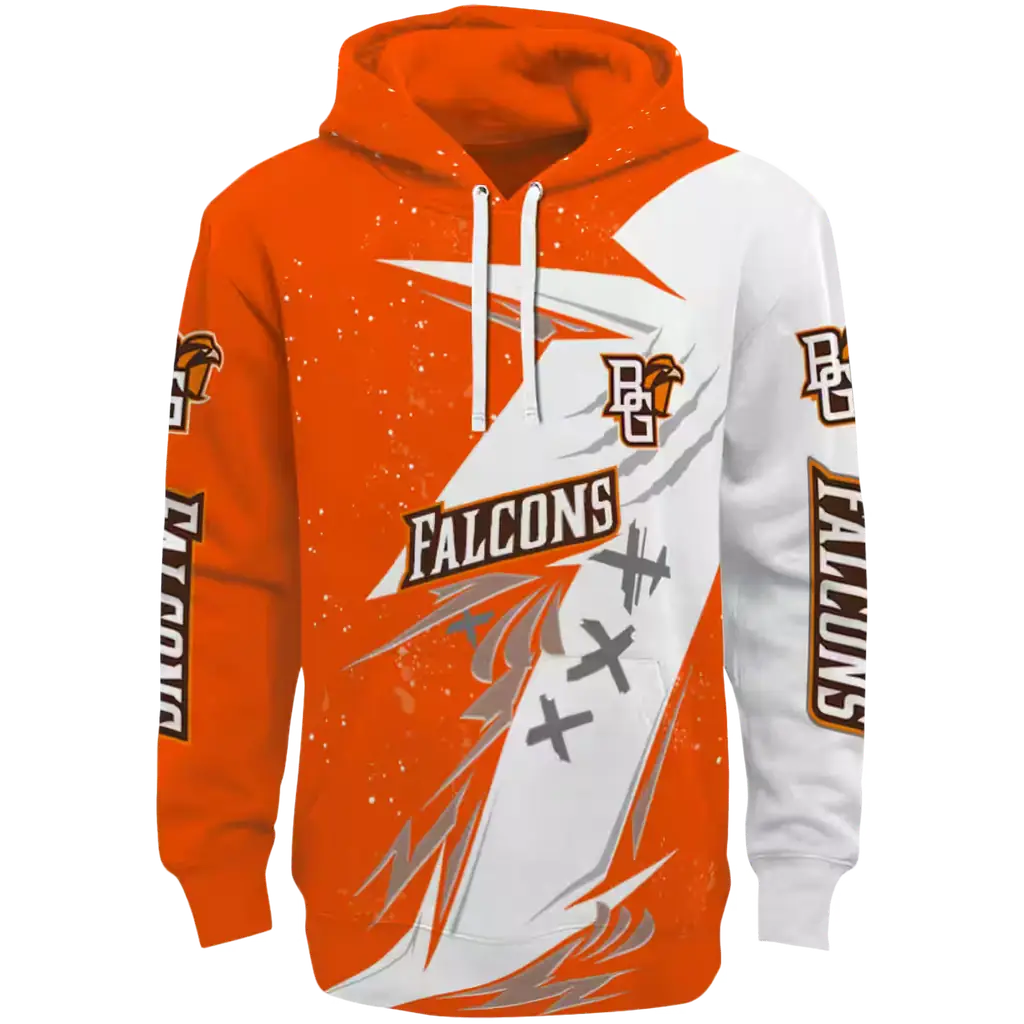 bowling green falcons dynamic slash orange white hoodie best selling bowling green falcons dynamic slash orange white hoodie best selling