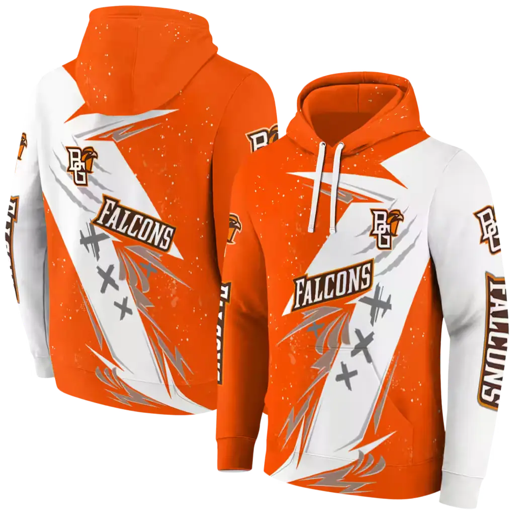 bowling green falcons dynamic slash orange white hoodie fashion forward bowling green falcons dynamic slash orange white hoodie fashion forward