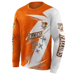 bowling green falcons dynamic slash orange white hoodie best selling