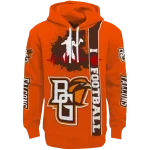 bowling green falcons football heartbeat orange hoodie best selling