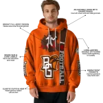 bowling green falcons football heartbeat orange hoodie best selling