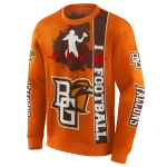 bowling green falcons football heartbeat orange hoodie best selling