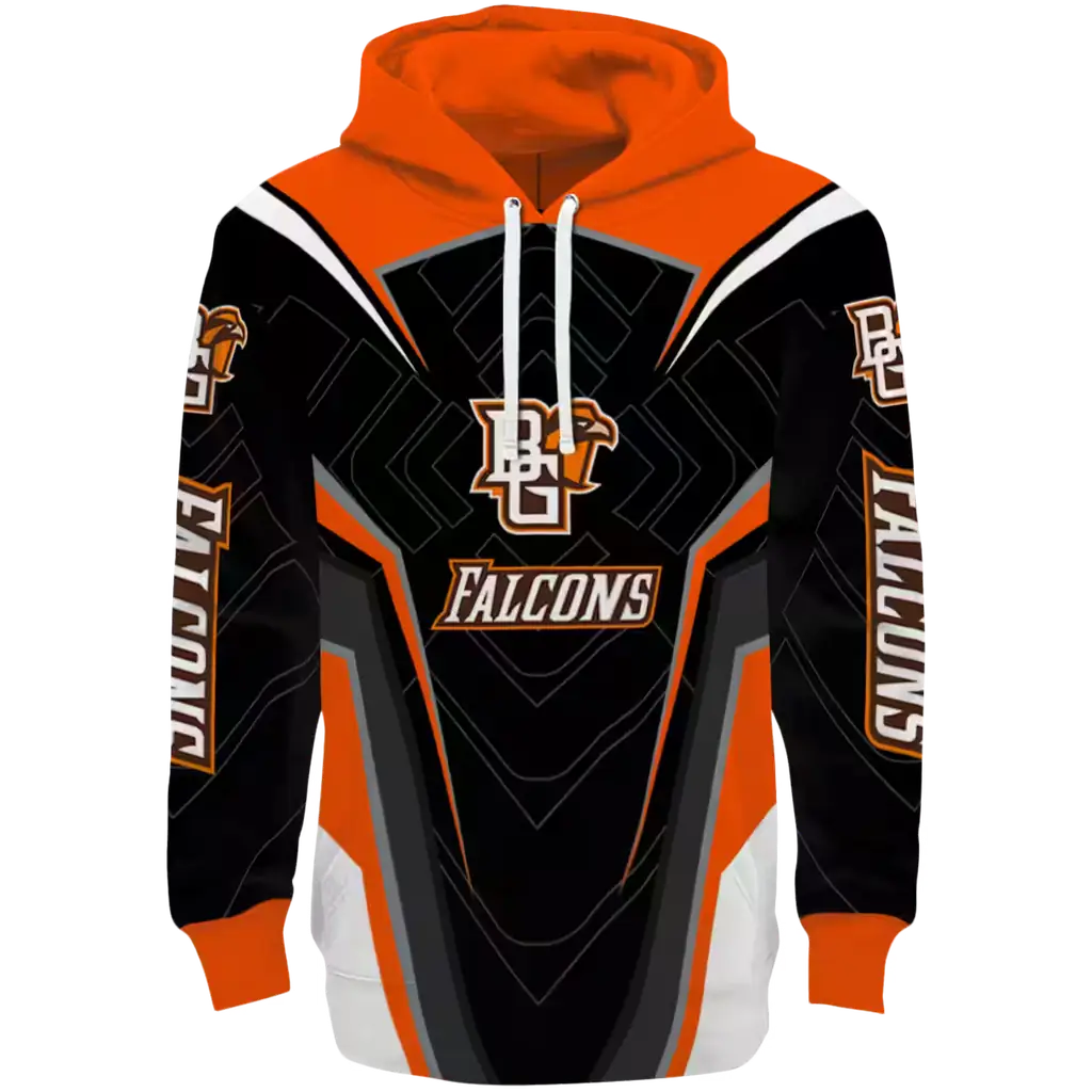 bowling green falcons futuristic pattern orange black hoodie best selling bowling green falcons futuristic pattern orange black hoodie best selling