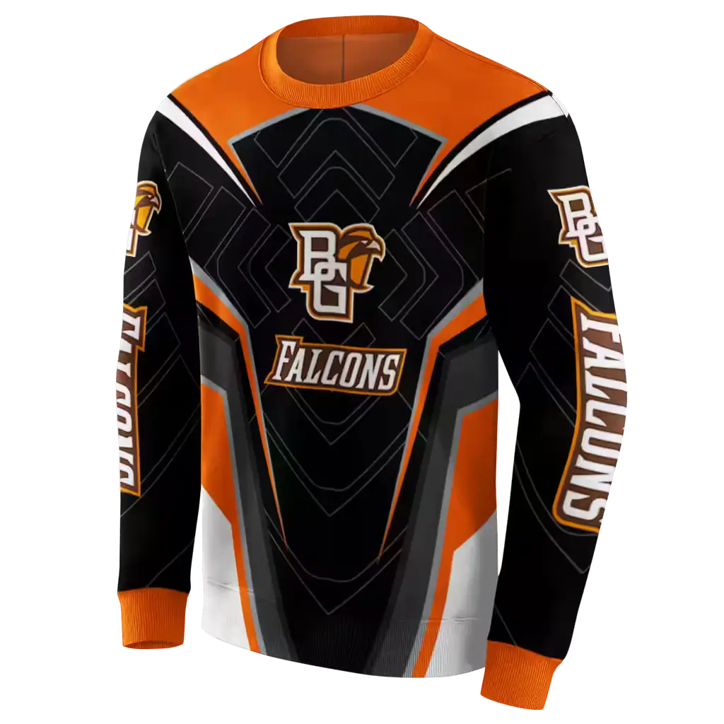 bowling green falcons futuristic pattern orange black hoodie new arrival bowling green falcons futuristic pattern orange black hoodie new arrival