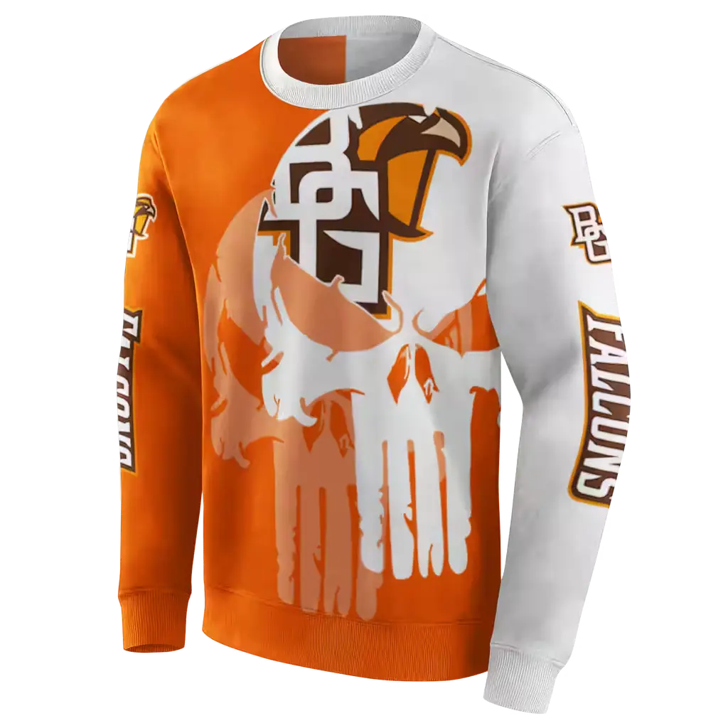 bowling green falcons graphic punisher orange white hoodie new arrival bowling green falcons graphic punisher orange white hoodie new arrival