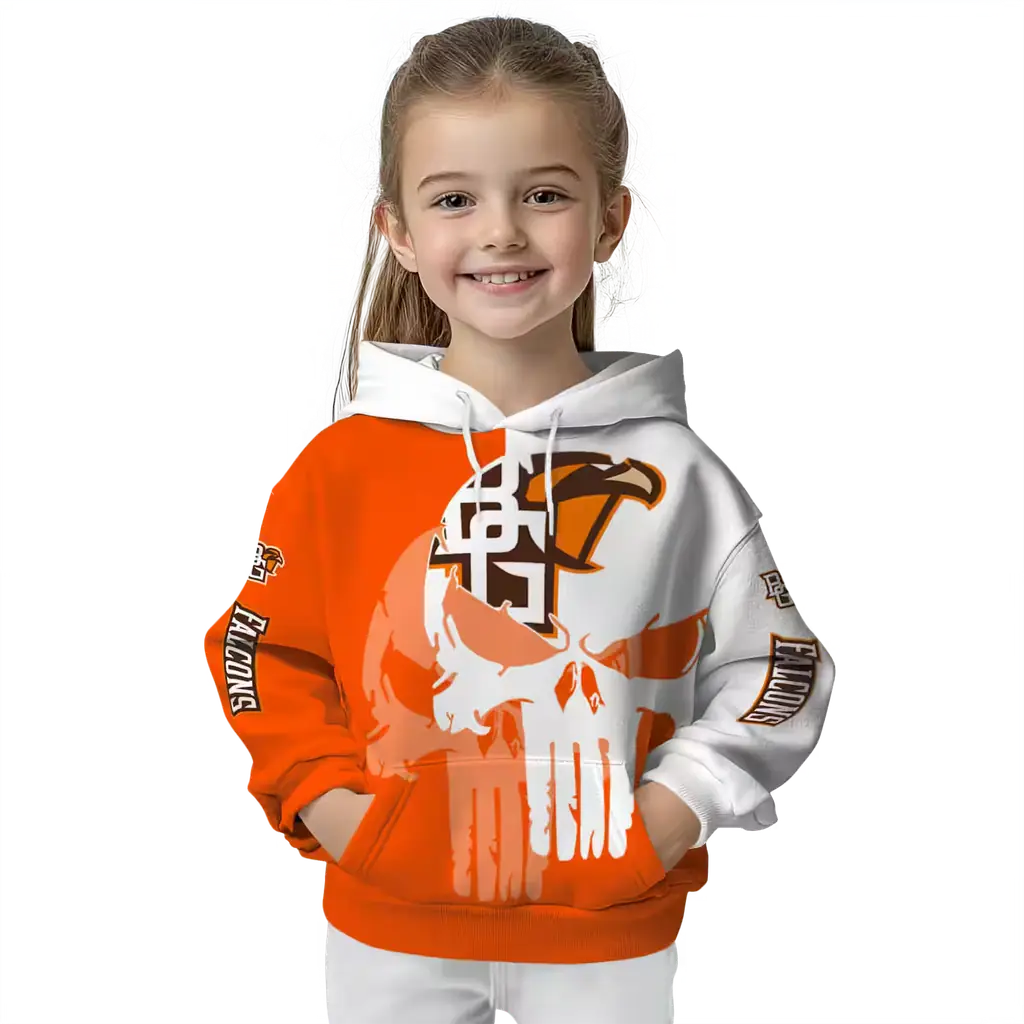 bowling green falcons graphic punisher orange white hoodie top rated bowling green falcons graphic punisher orange white hoodie top rated