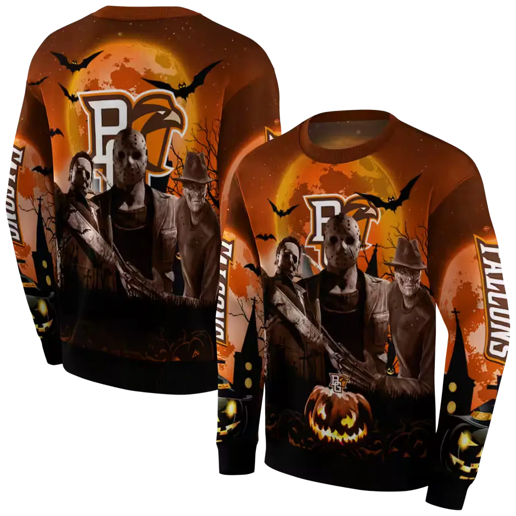 bowling green falcons halloween vibes orange black hoodie premium grade bowling green falcons halloween vibes orange black hoodie premium grade