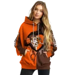 bowling green falcons heartbeat graphic orange hoodie best selling