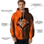 bowling green falcons heartbeat graphic orange hoodie best selling
