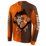 bowling green falcons heartbeat graphic orange hoodie best selling
