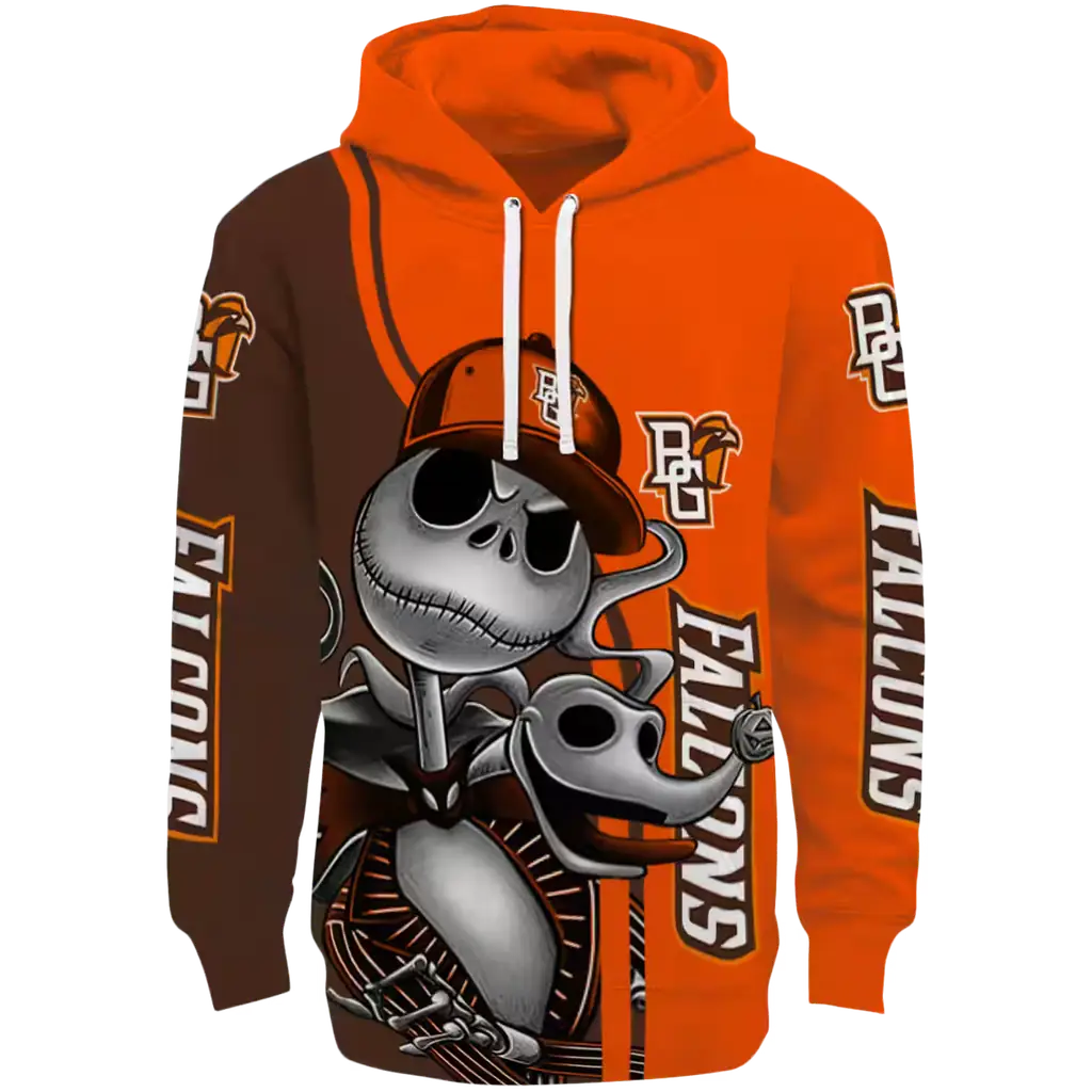 bowling green falcons jack skellington orange hoodie best selling bowling green falcons jack skellington orange hoodie best selling