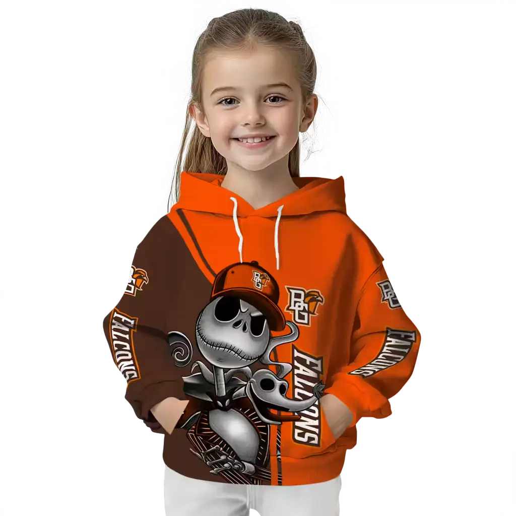 bowling green falcons jack skellington orange hoodie top rated bowling green falcons jack skellington orange hoodie top rated