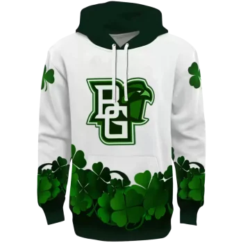 bowling green falcons lucky motif white green hoodie best selling