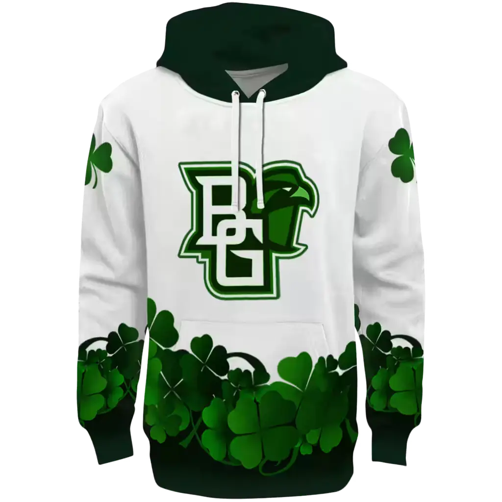 bowling green falcons lucky motif white green hoodie best selling bowling green falcons lucky motif white green hoodie best selling