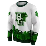 bowling green falcons lucky motif white green hoodie best selling