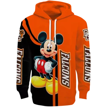 bowling green falcons mickey mouse orange black hoodie best selling