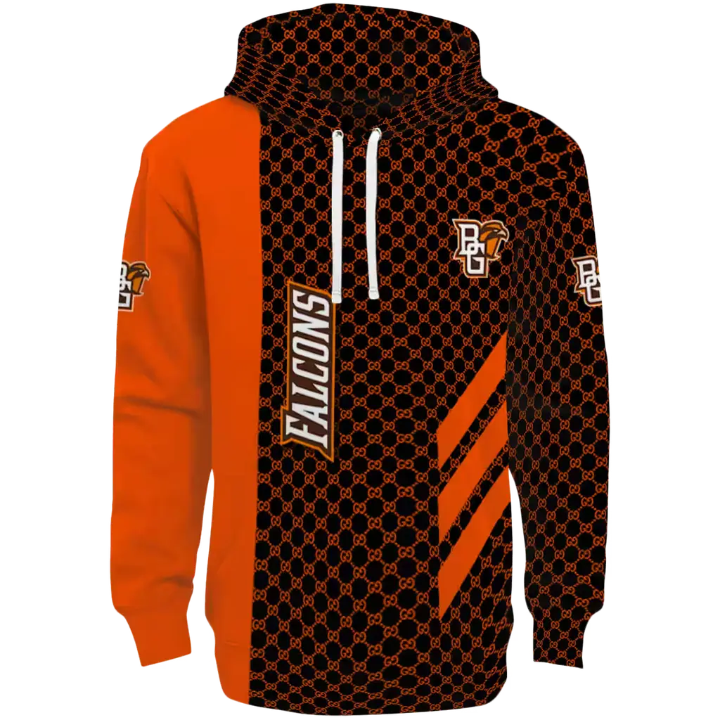 bowling green falcons monogram pattern orange hoodie best selling bowling green falcons monogram pattern orange hoodie best selling