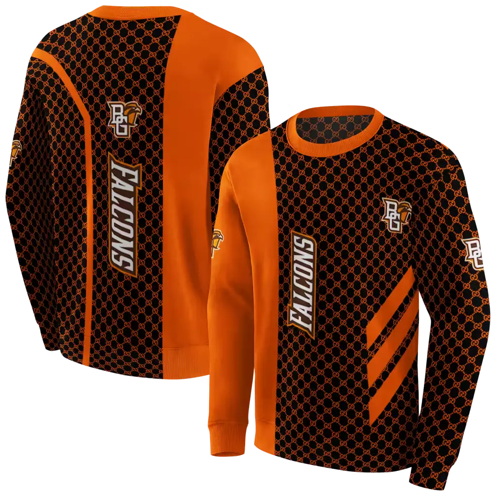 bowling green falcons monogram pattern orange hoodie premium grade bowling green falcons monogram pattern orange hoodie premium grade