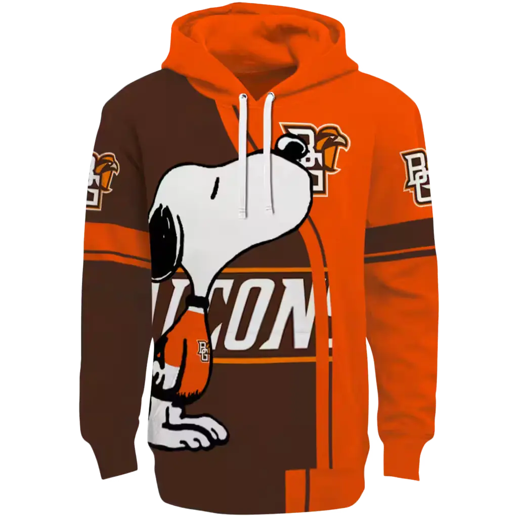 bowling green falcons playful snoopy orange hoodie best selling bowling green falcons playful snoopy orange hoodie best selling