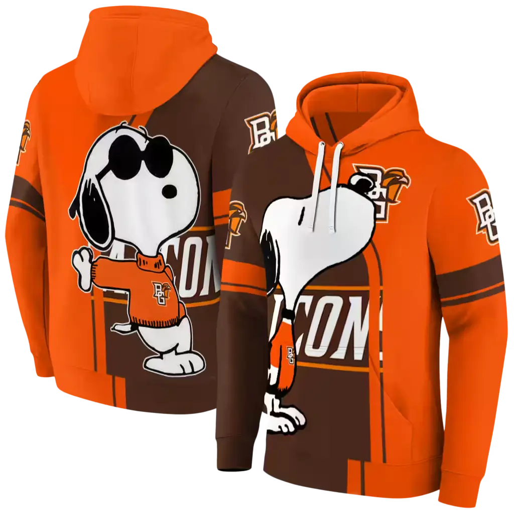 bowling green falcons playful snoopy orange hoodie fashion forward bowling green falcons playful snoopy orange hoodie fashion forward