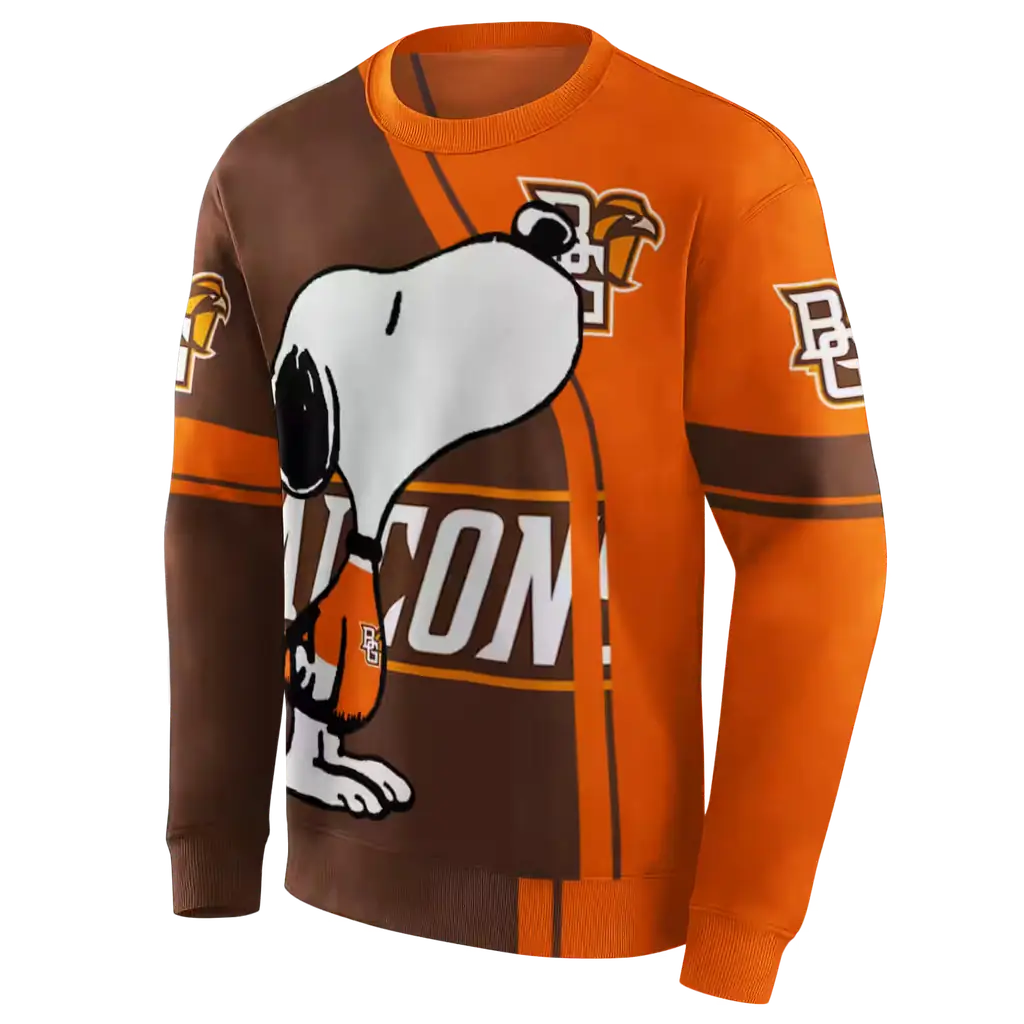 bowling green falcons playful snoopy orange hoodie new arrival bowling green falcons playful snoopy orange hoodie new arrival