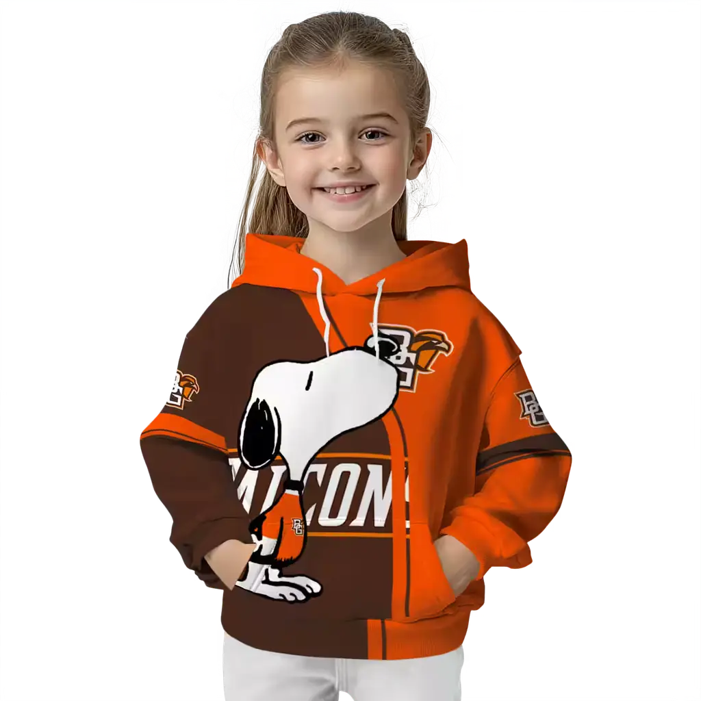 bowling green falcons playful snoopy orange hoodie top rated bowling green falcons playful snoopy orange hoodie top rated