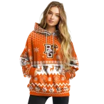 bowling green falcons reindeer motif orange hoodie best selling