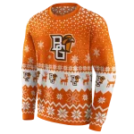 bowling green falcons reindeer motif orange hoodie best selling