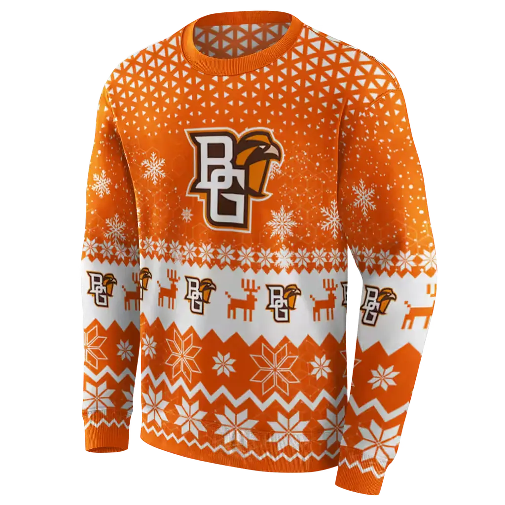 bowling green falcons reindeer motif orange hoodie new arrival bowling green falcons reindeer motif orange hoodie new arrival