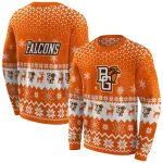 bowling green falcons reindeer motif orange hoodie best selling
