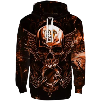 bowling green falcons skull artwork orange black hoodie best selling