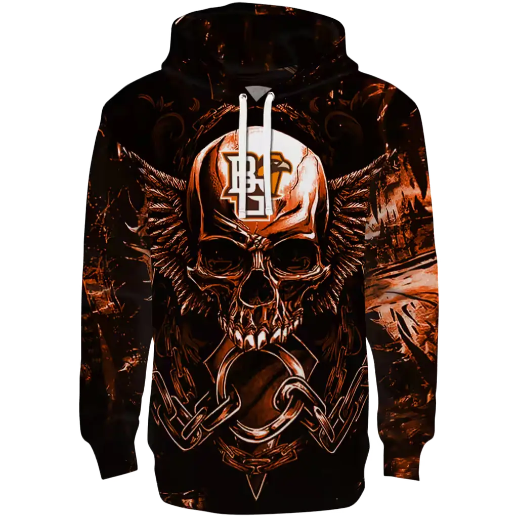 bowling green falcons skull artwork orange black hoodie best selling bowling green falcons skull artwork orange black hoodie best selling