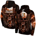 bowling green falcons skull artwork orange black hoodie best selling
