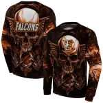 bowling green falcons skull artwork orange black hoodie best selling