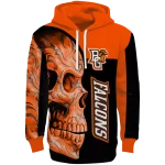 bowling green falcons skull motif orange black hoodie best selling