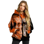 bowling green falcons skull motif orange black hoodie best selling