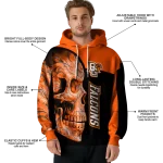 bowling green falcons skull motif orange black hoodie best selling