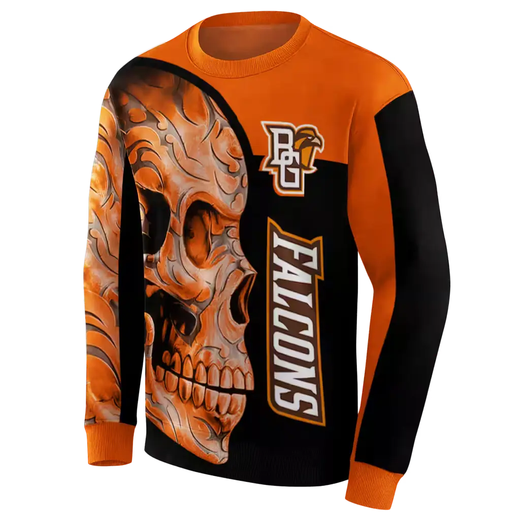 bowling green falcons skull motif orange black hoodie new arrival bowling green falcons skull motif orange black hoodie new arrival