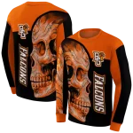 bowling green falcons skull motif orange black hoodie best selling
