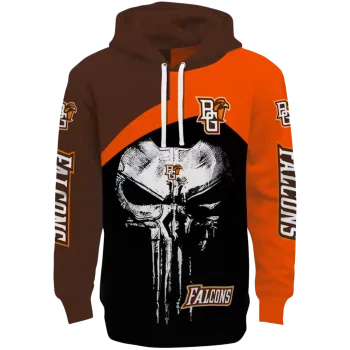 bowling green falcons skull punisher brown black hoodie best selling